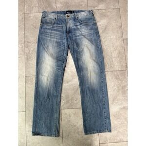 Vintage Fishbone Jeans Men's 36x34 Light Wash Straight Leg Made in Turkey Skater